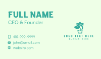 Green Herbal Drink Mascot Business Card