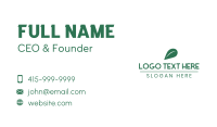 Green Leaf Wordmark Business Card Design