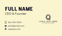 Author Publishing Firm Letter Q Business Card