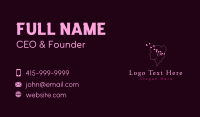 Pink Butterfly Woman Business Card Design