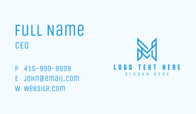 Geometric Letter M Business Card