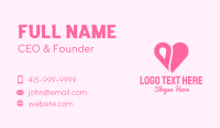 Pink Minimalist Heart Business Card Design