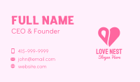 Pink Minimalist Heart Business Card Image Preview