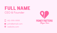 Pink Minimalist Heart Business Card