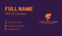 Orange Letter F Monogram  Business Card Design