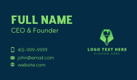 Green Pentagon Paint Brush Business Card