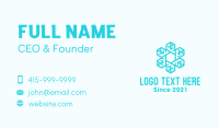 Blue Snowflake Outline  Business Card Design