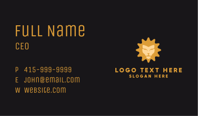 Gold Lion Face  Business Card