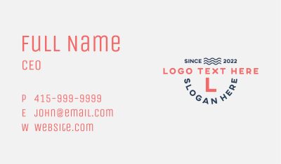 Creative Freestyle Letter Business Card