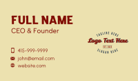 Retro Vintage Casual Wordmark Business Card