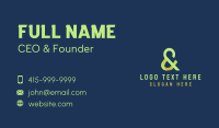 Modern Business Ampersand Business Card