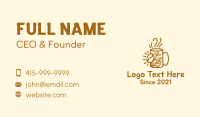 Organic Leaf Coffee Cup Business Card Design