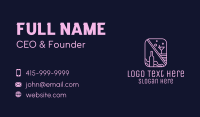 Monoline Neon Wine Pub Business Card