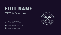 Carpentry Hammer Tool Business Card Design