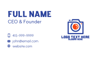 Blue Orange Camera Outline Business Card