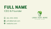 Leaf Hair Person Mascot Business Card Design