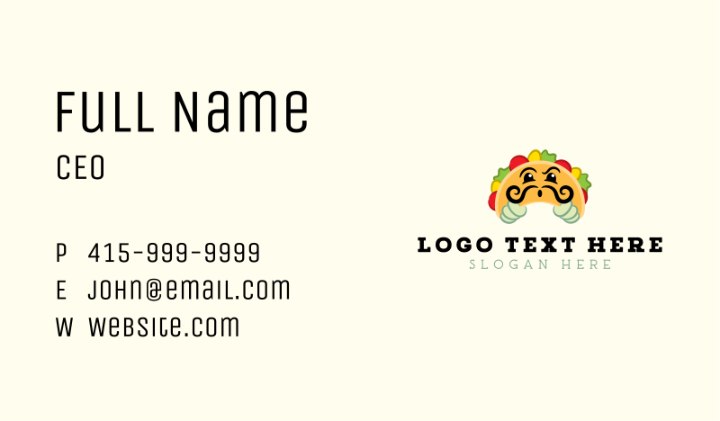 Taco Business Card example 2