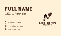 Coffee Bean Footsteps Business Card