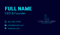 Digital Neon Letter Business Card