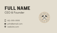 Hammer Construction Carpentry Business Card