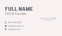 Minimalist Beauty Wordmark Business Card