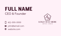 Maroon Pentagon Lettermark Business Card Design