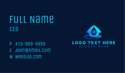 Aqua House Droplet Business Card Image Preview