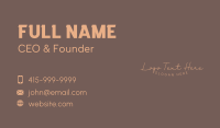 Beautician Salon Wordmark Business Card Design