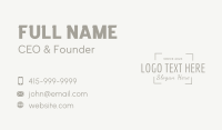 Simple Classic Wordmark Business Card Design