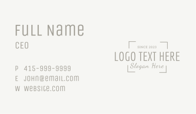 Simple Classic Wordmark Business Card