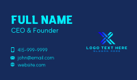 Gradient Tech Letter X Business Card