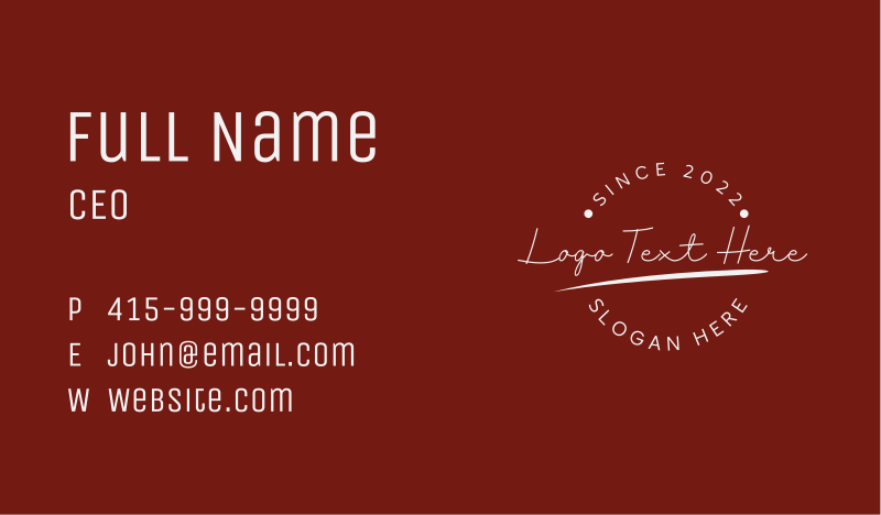 Individual Business Card example 2
