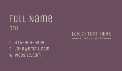 Golden Luxury Wordmark Business Card