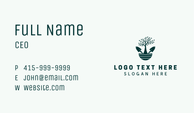 Tree Landscaping Trowel Business Card Image Preview