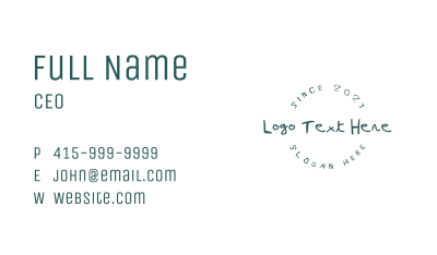 Unique Freestyle Wordmark Business Card Image Preview