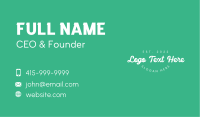 Simple White Wordmark Business Card