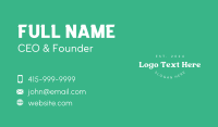 Simple White Wordmark Business Card