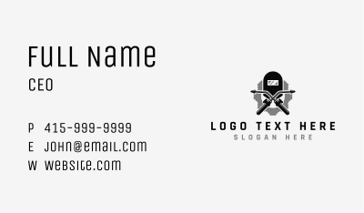 Welding Mask Cog Business Card Image Preview