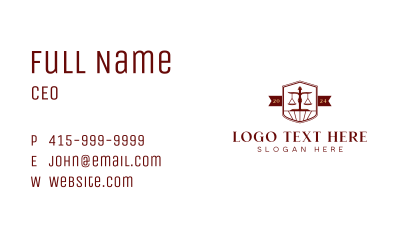 Attorney Legal Law Business Card
