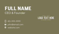 Masculine Business Wordmark Business Card Design