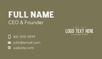 Masculine Business Wordmark Business Card