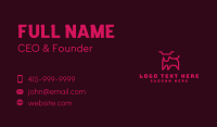Pink Animal Outline Business Card Design
