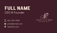 Fashion Boutique A & E Monogram Business Card Design