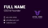 Geometric Gaming Letter V Business Card Image Preview