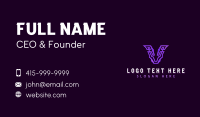 Geometric Gaming Letter V Business Card