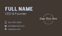 Western Tattoo Wordmark Business Card