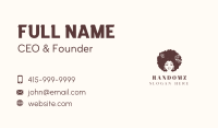 Afro Woman Hairdresser Business Card