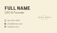 Minimalist Elegant Wordmark Business Card