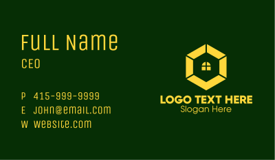 Yellow Hexagon Window Business Card Image Preview