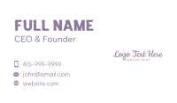 Purple Feminine Wordmark Business Card Design